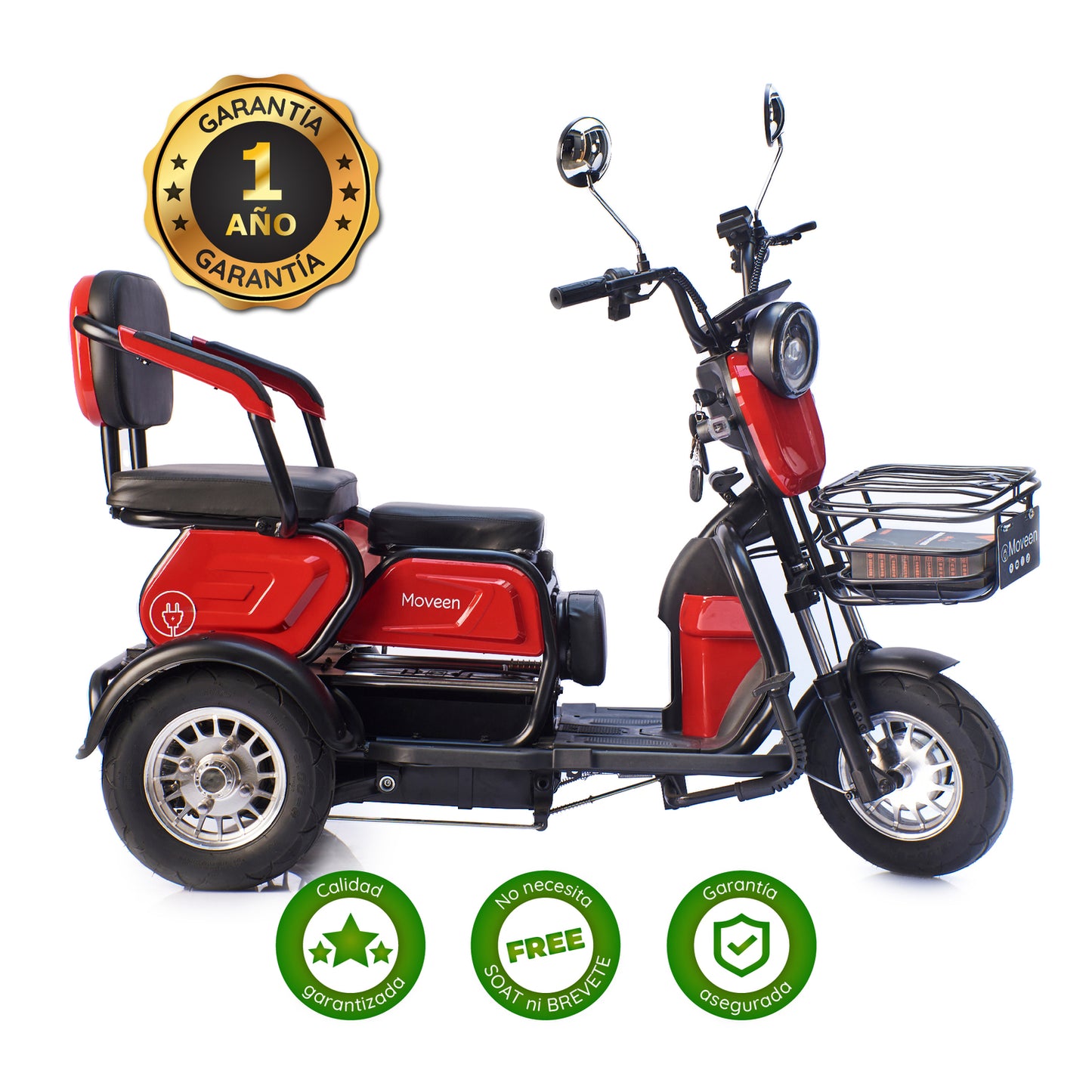 TRIMOTO URBAN 1 MOVEEN ROJO + ENVIO GRATIS